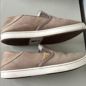 OLUKAI Pehuea Heu Slip-On Sneakers Genuine Shearling & Premium Waterproof Nubuck